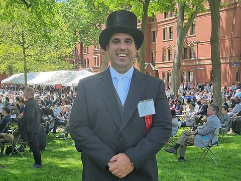 Peter Davos got to be a senior marshal at Harvard's recent commencement ceremony. 