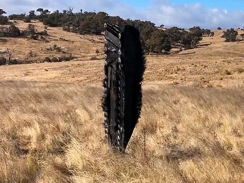 Debris from SpaceX Crew-1 is seen on a field in Dalgety, Australia July 29, 2022 in this picture obtained from social media.