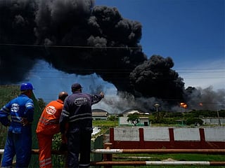 17 missing, 121 hurt, 1 dead in Cuba after lightning strike sparks massive fire at oil facility