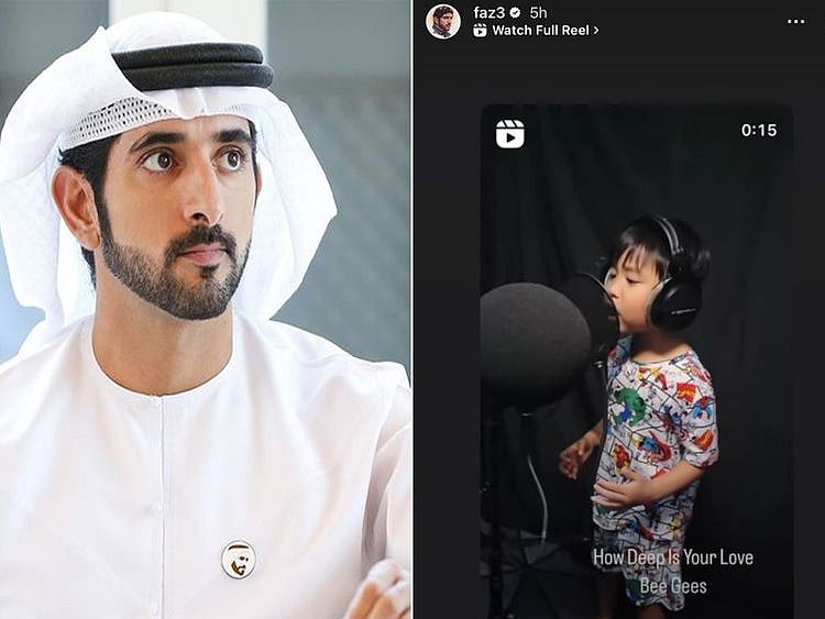 Sheikh Hamdan shared a video of 4-year-old Kael singing