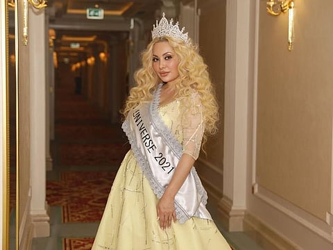 UAE-based entrepreneur Veronica Huseynli Ahmed, who was crowned Mrs Universe Middle East.
