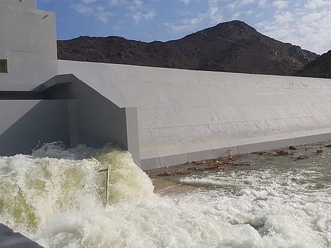 Shawka Dam is among several others that collected the recent downpour in the UAE