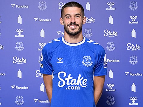 New face... Conor Coady is Everton's fourth signing of the summer. 