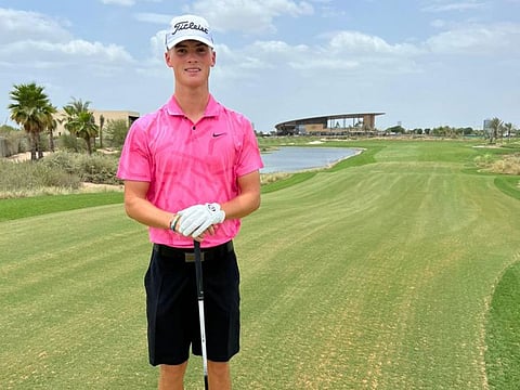 Teenager Dominic Morton of Trump International Golf Club in Dubai is ready to take part in Amateur Golf in England. 
