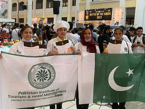 Pakistani students at Battle of the Chefs Competition-2022 in Malaysia.