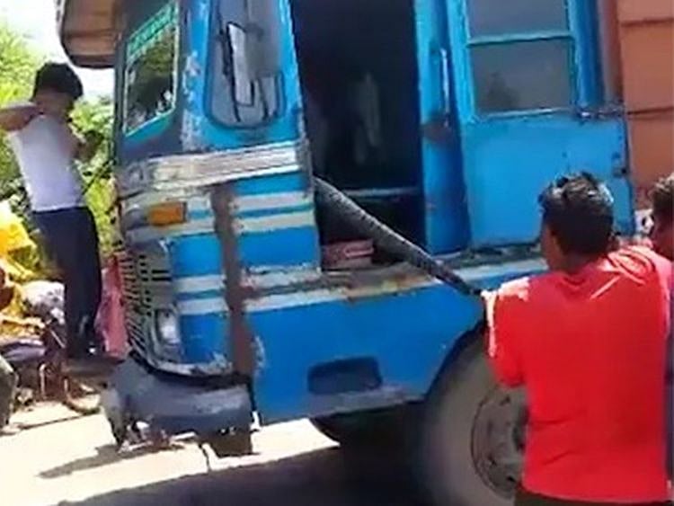 15 ft-long python travels in India truck from MP to UP