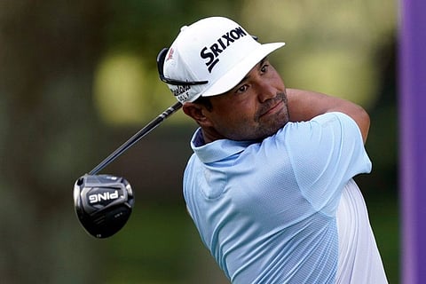 J.J. Spaun hits from the fifth tee during the second round of the St. Jude Championship in Memphis on Friday.