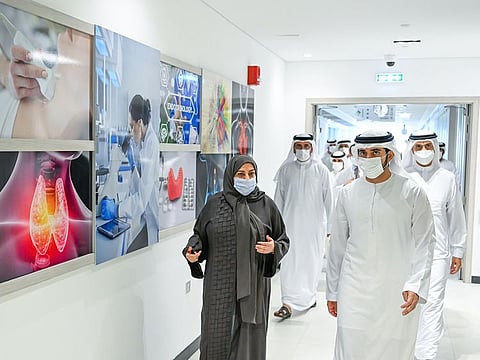 Sheikh Hamdan bin Mohammed bin Rashid Al Maktoum, Crown Prince of Dubai and Chairman of The Executive Council, touring the new facility