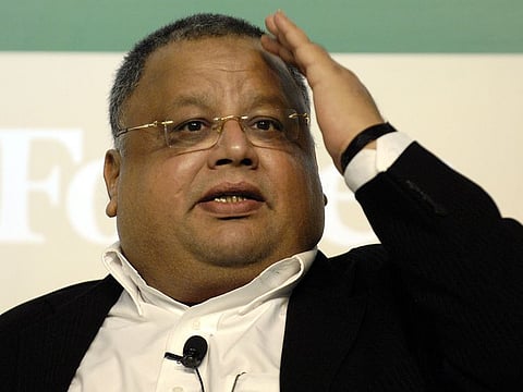 File photo of Rakesh Jhunjhunwala speaking at a conference in Singapore, in September 2008.