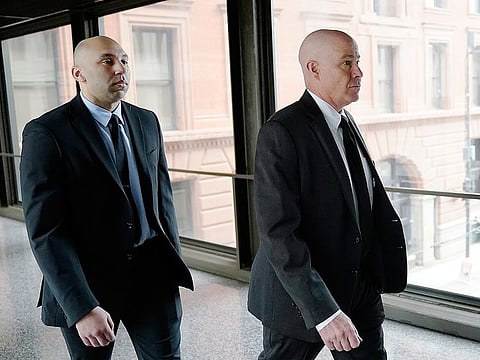 File photo: Former Minneapolis police officer J. Alexander Kueng, left, and his attorney Thomas Plunkett arrive for sentencing for violating George Floyd's civil rights outside the Federal Courthouse Wednesday, July 27, 2022 in St. Paul, Minneapolis. 