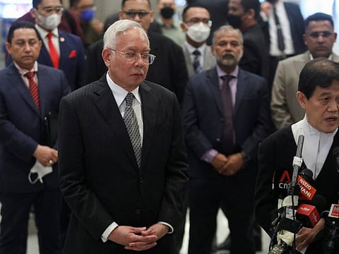 Former Malaysian Prime Minister Najib Razak attends a news conference at the Federal Court in Putrajaya, Malaysia, on August 16, 2022. 