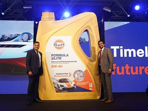 [Left] Rajesh Venkat, General Manager, Gulf Oil Middle East, [Right] Shameem Panamburam, General Manager, Swaidan Trading Company