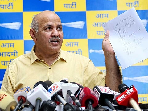 Delhi Deputy Chief Minister Manish Sisodia addresses a press conference over CBI raid and other issues at his residence, in New Delhi on Saturday, August 20, 2022. 