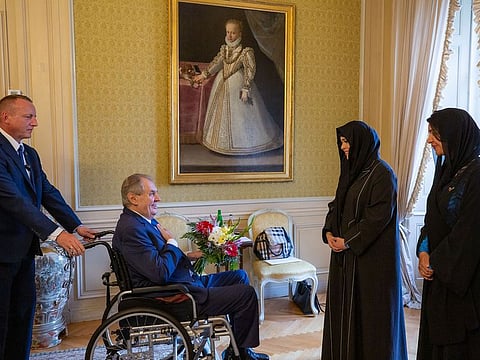 Sheikha Latifa met with President Miloš Zeman during an official visit to Prague.