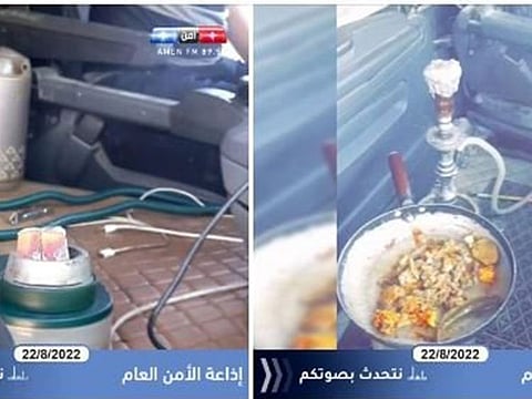 A picture posted on Radio Amen FM’s page of the food and the sisha.