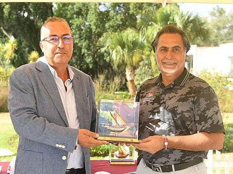 Brahim Alaoui (left) CEO of the Royal Moroccan Golf Federation and General Abdallah Alhashmi, Secretary-General of the Emirates Golf Federation at the recent Golf Training Camp involving national players from both countries in Morocco.