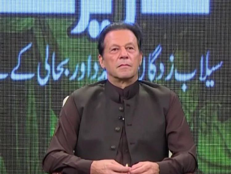Imran Khan during the telethon on Monday night.