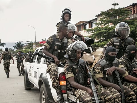 File photo: Police arrive to disperse demonstrators in Antananarivo, Madagascar.