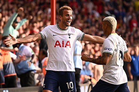 Tottenham Hotspur's Harry Kane (left) is excited about the challenge of beating Alan Shearer's record of 260 goals. 