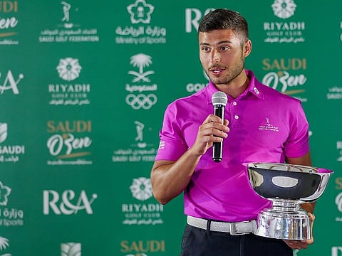 Winner of the 2021 Saudi Open, Saudi National golfer Faisal Salhab, who this week will be representing Saudi Arabia in the 32nd edition of the Eisenhower Trophy in Paris.