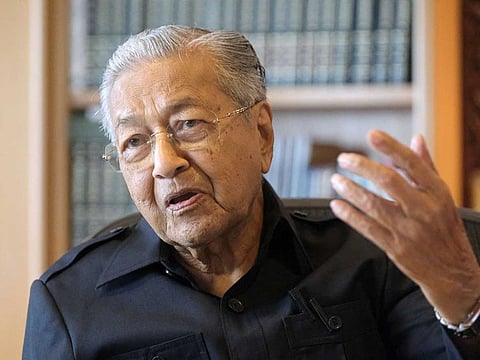 Mahathir Mohamad, former Malaysia's prime minister, speaks during an interview in Putrajaya, Malaysia, on Monday, Aug. 22, 2022.