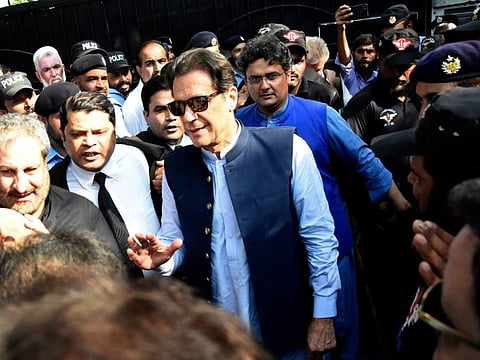 Former Pakistani Prime Minister Imran Khan arrives to the High Court in Islamabad, on Aug. 31, 2022.  