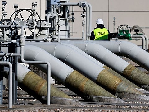 Pipes at the landfall facilities of the 'Nord Stream 1' gas pipeline are pictured in Lubmin, Germany, March 8, 2022. 