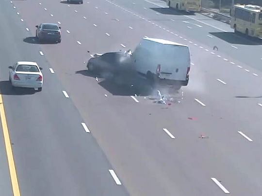 Video: Abu Dhabi Police shares accident video, warns against stopping ...