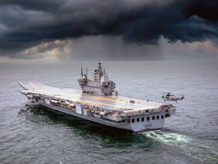 INS Vikrant, India's first indigenous aircraft carrier. 