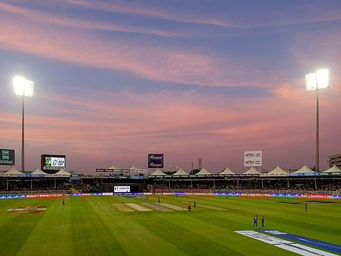 Afghanistan and Bangladesh clash in the DP World Asia Cup game at the Sharjah Cricket Stadium on August 20, 2022. The stadium set a new record of hosting the most number of international games, when Sri Lanka played Afghanistan on September 3, 2022.  
