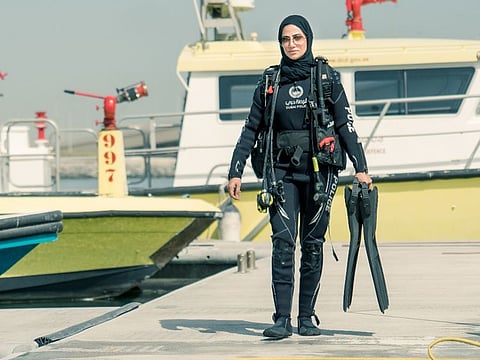 Sergeant Khulood Al Marri enrolled in advanced diving courses and joined the underwater explosives team