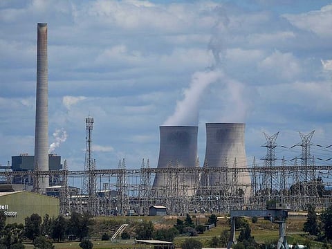 The Liddell Power Station, left, and Bayswater Power Station, coal-powered thermal power station are pictured near Muswellbrook in the Hunter Valley, Australia on Nov. 2, 2021. 