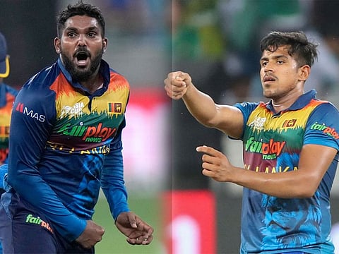 Wanindu Hasaranga and Maheesh Theekshana of Sri Lanka