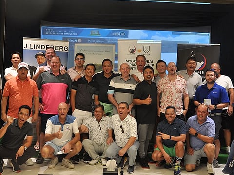 The FIGME group at MyGolf Dubai at their prize presentation.
