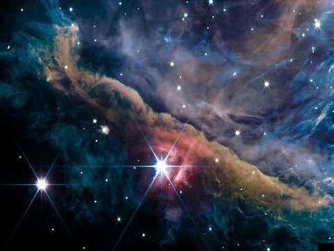   This handout photo shows the inner region of the Orion Nebula as seen by the James Webb Space Telescope’s NIRCam instrument.