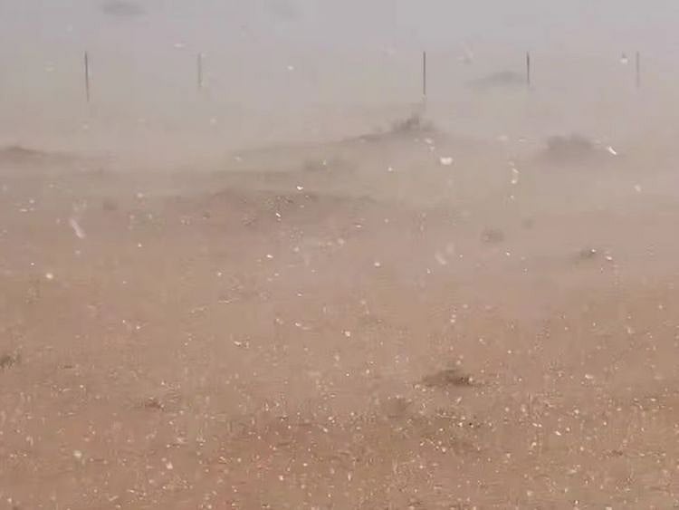 Hail in Sharjah's Maleha area