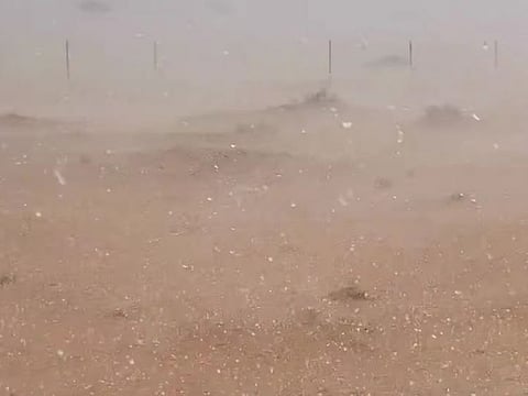 Hail in Sharjah's Maleha area