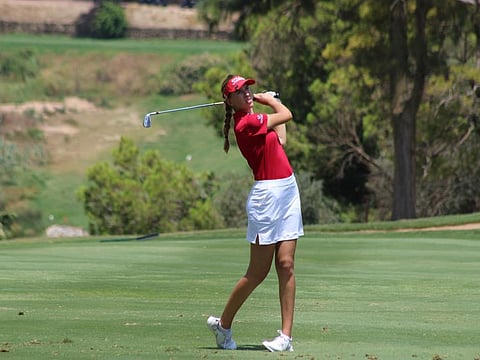 Chiara Noja in action on the golf course.