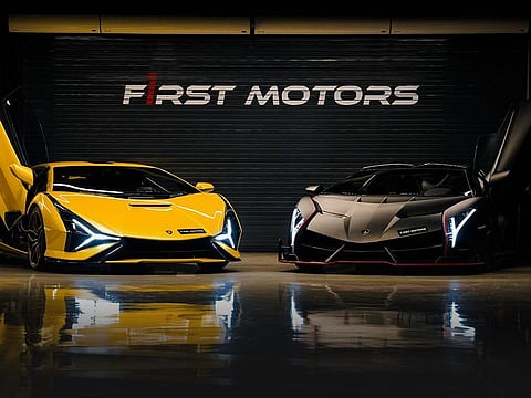 F1rst Motors stocks some of the rarest hypercars in the world. The showroom on Sheikh Zayed Road, Dubai, has everything including the only Lamborghini Veneno Roadster in exposed carbon fibre (right) in the world.
