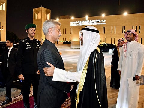External Affairs Minister S Jaishankar meets with Gulf Cooperation Council (GCC) Secretary General Nayef Falah Mubarak Al Hajraf to exchange views on the current regional and global situation and the relevance of India-GCC cooperation, in Riyadh last week.