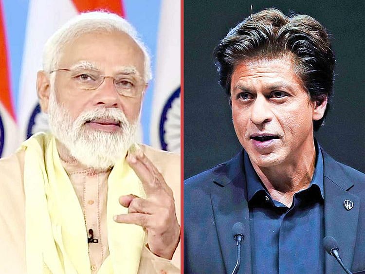 Prime Minister Narendra Modi and Shah Rukh Khan.