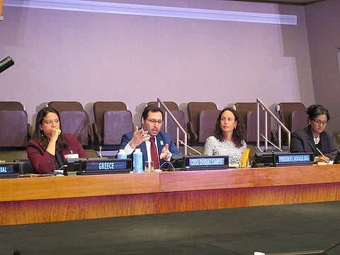 Dr Tariq Al Gurg (second from left), CEO and Vice-Chairman of Dubai Cares, at the Transforming Education Summit in New York