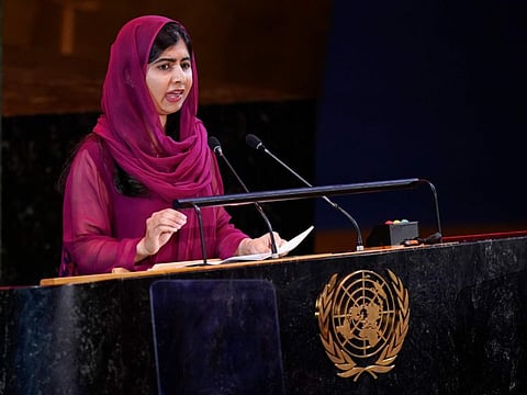 Nobel Peace Prize laureate Malala Yousafzai speaks during the Transforming Education Summit at United Nations headquarters, Monday, Sept. 19, 2022.