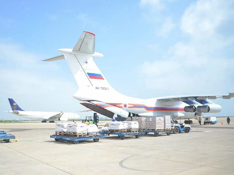 Russia sent first relief assistance flight for flood victims in Pakistan. The flight landed at Karachi Airport on September 21, 2022.
