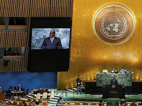 President of the Democratic Republic of the Congo Felix Tshisekedi addresses the 77th Session of the United Nations General Assembly at U.N. Headquarters in New York City, U.S., September 20, 2022. 