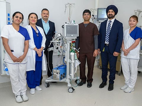 Burjeel Medical City medical team with the newly launched ECMO Life Support System