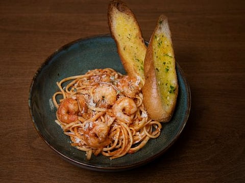 Shrimp linguini with Napoli sauce