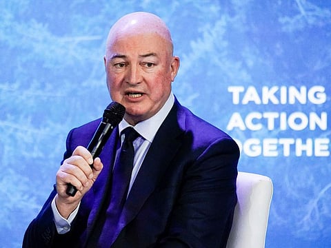 Unilever CEO Alan Jope speaks at the Clinton Global Initiative, Monday, Sept. 19, 2022, in New York. 