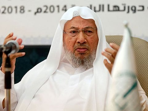 Youssef Al Qaradawi speaks during a news conference on June 23, 2014