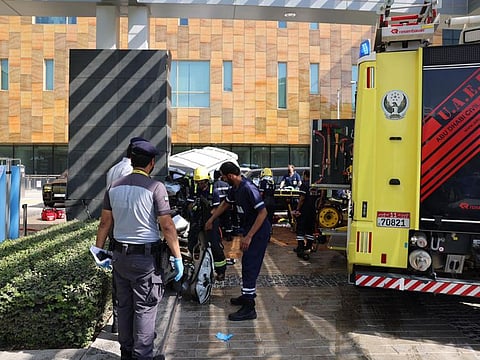 The crash occurred outside Cleveland Clinic Abu Dhabi